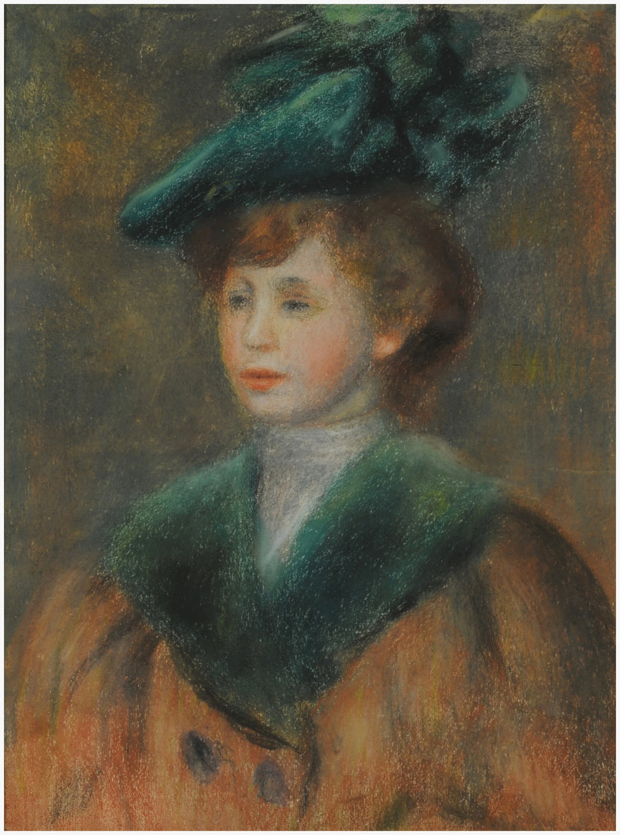 Jovem mulher com chapéu verde - Pierre-Auguste Renoir