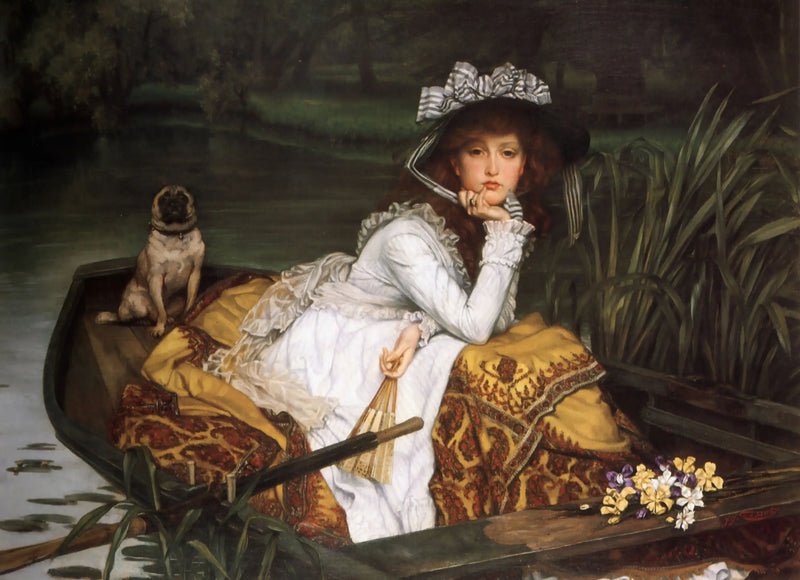 Jovem mulher em um barco - James Tissot