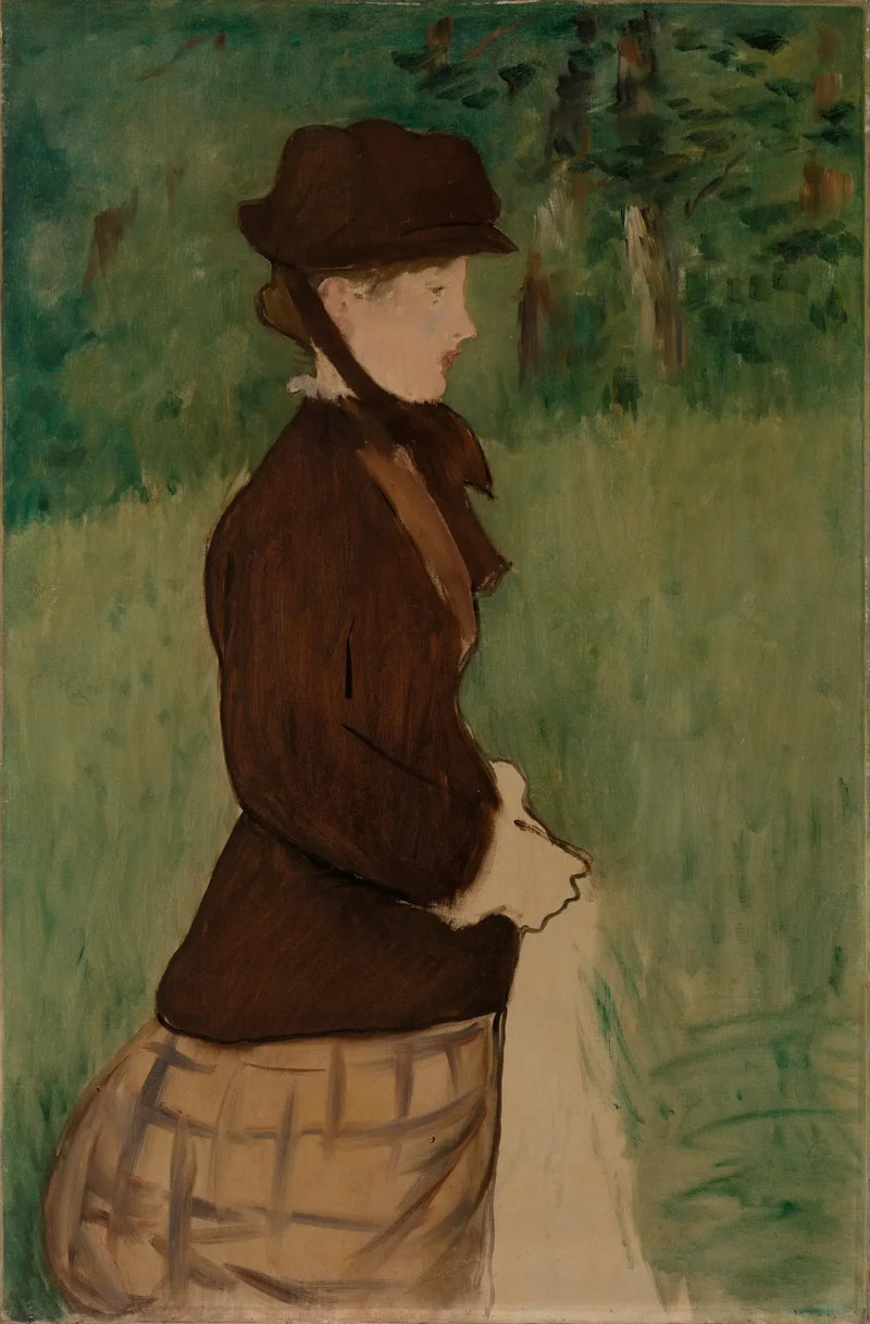 Jovem mulher em um jardim - Édouard Manet