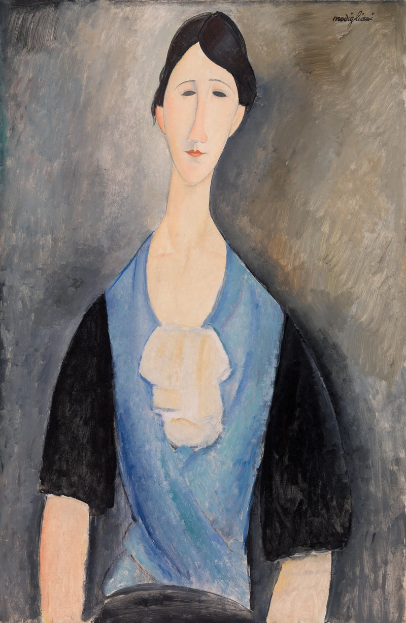 Jovem mulher em azul (Giovane donna in azzurro) - Amedeo Modigliani