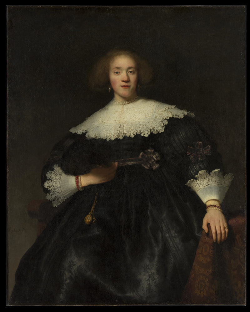 Retrato de uma jovem com leque - Rembrandt