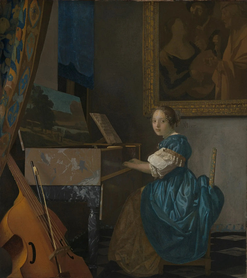 Jovem Mulher tocando o virginal - Johannes Vermeer