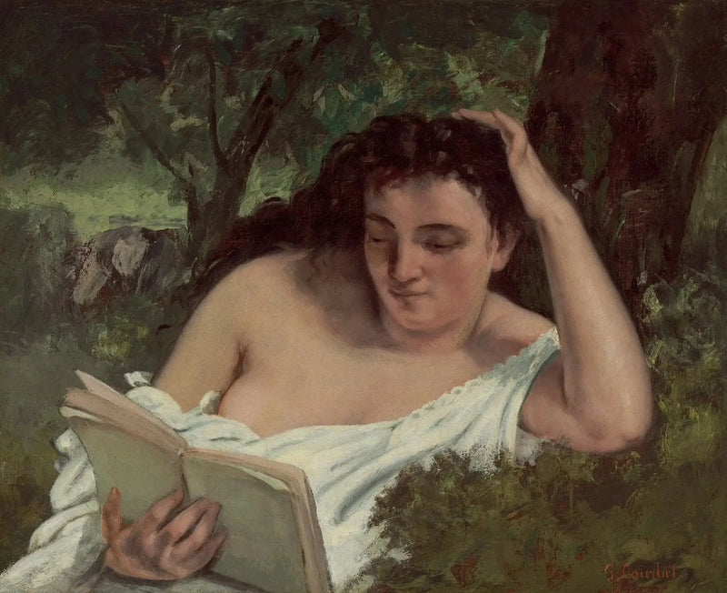 Jovem mulher lendo - Gustave Courbet