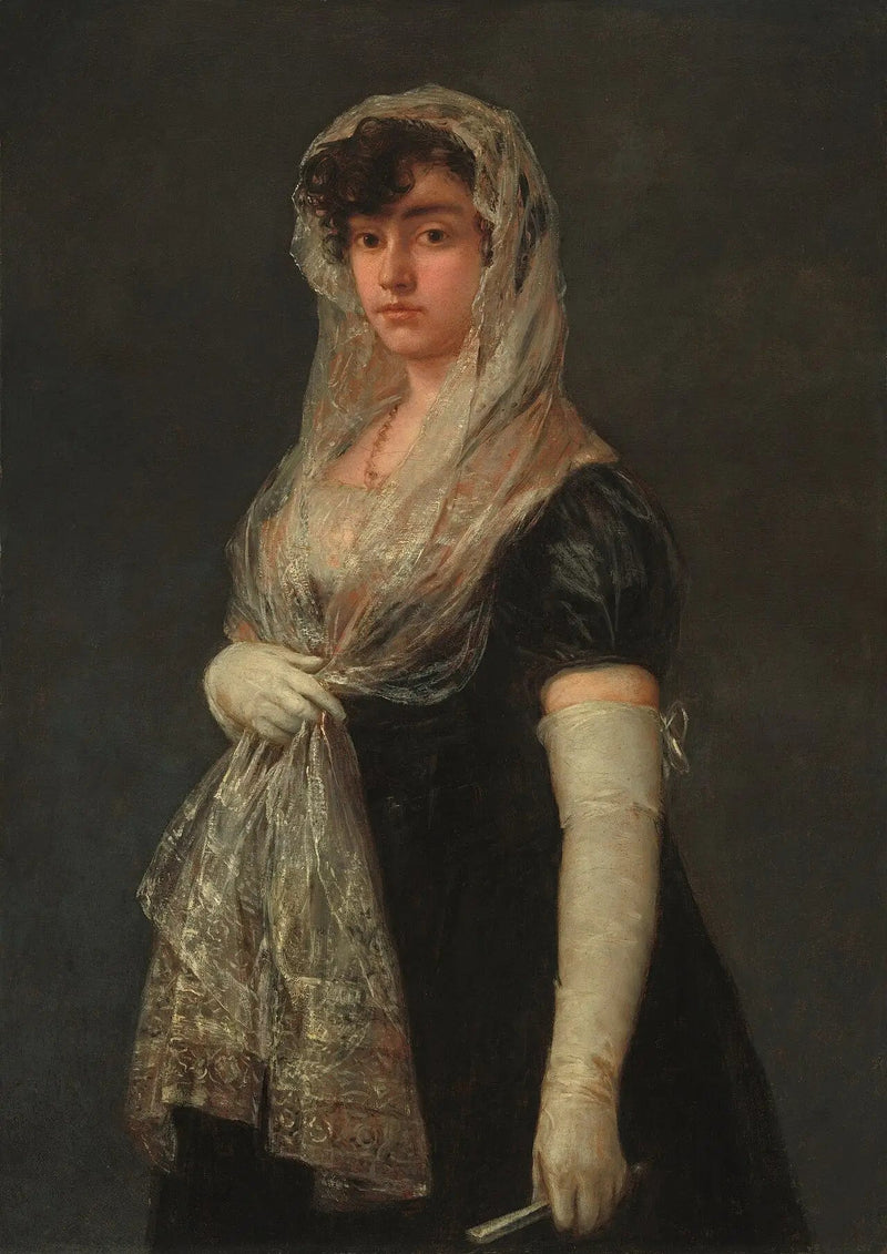 Jovem mulher usando uma mantilha e uma basquina - Francisco de Goya