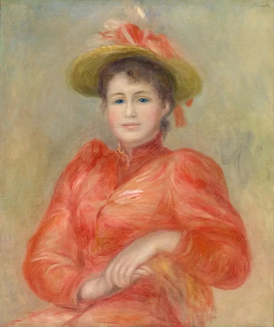 Jovem mulher em vestido vermelho - Pierre-Auguste Renoir