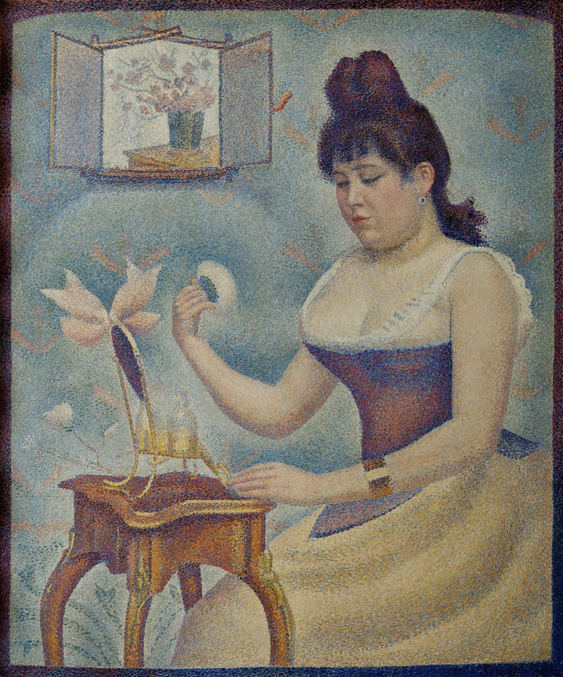 Jovem mulher se maquiando - Georges Seurat
