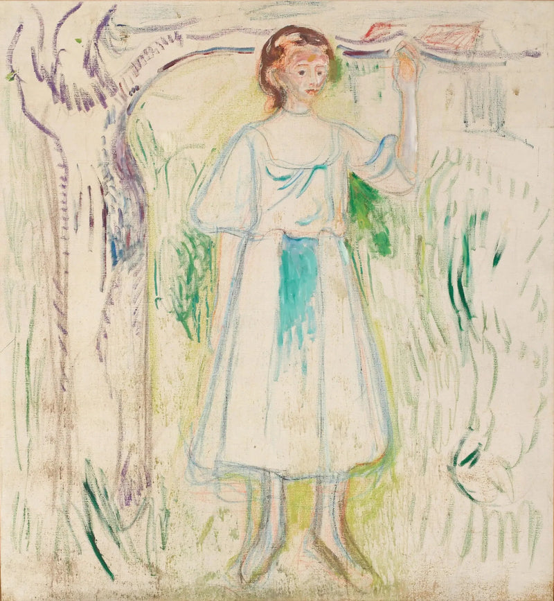 Jovem mulher sob uma árvore - Edvard Munch