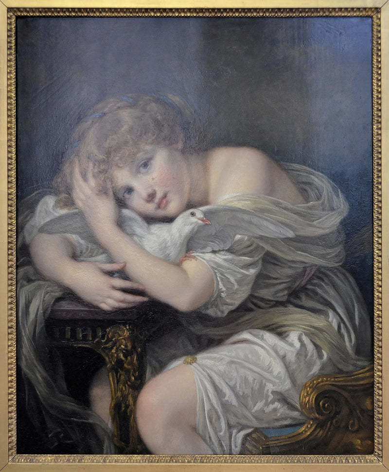 Jovem garota com a pomba - Jean-Baptiste Greuze