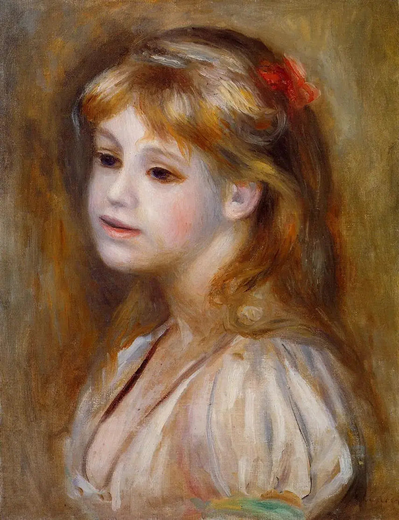 Menina com Flor Vermelha - Pierre-Auguste Renoir