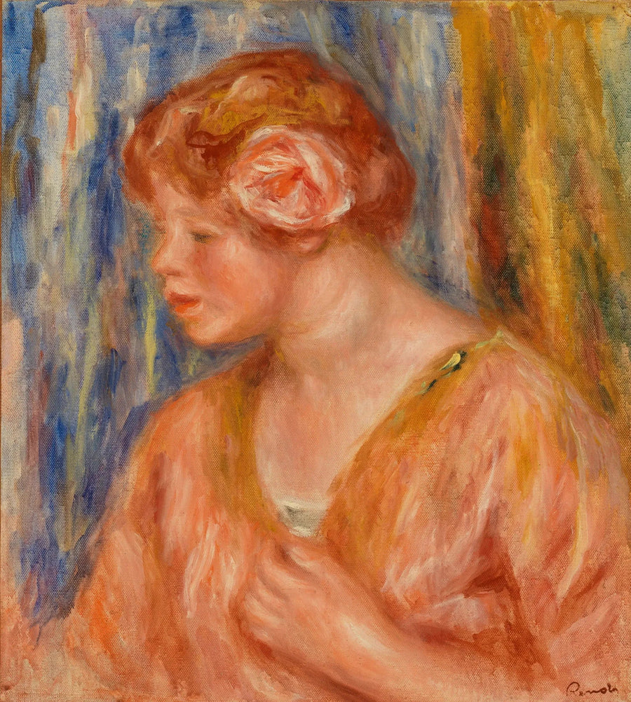 Menina com rosa - Pierre-Auguste Renoir