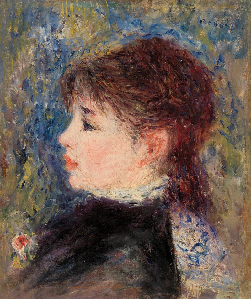 Menina com rosa - Pierre-Auguste Renoir