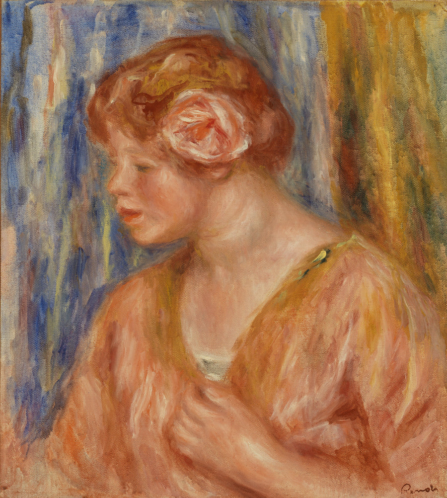 Menina com rosa - Pierre-Auguste Renoir