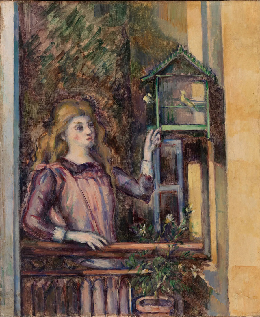 Jovem garota na gaiola de pássaros - Paul Cézanne