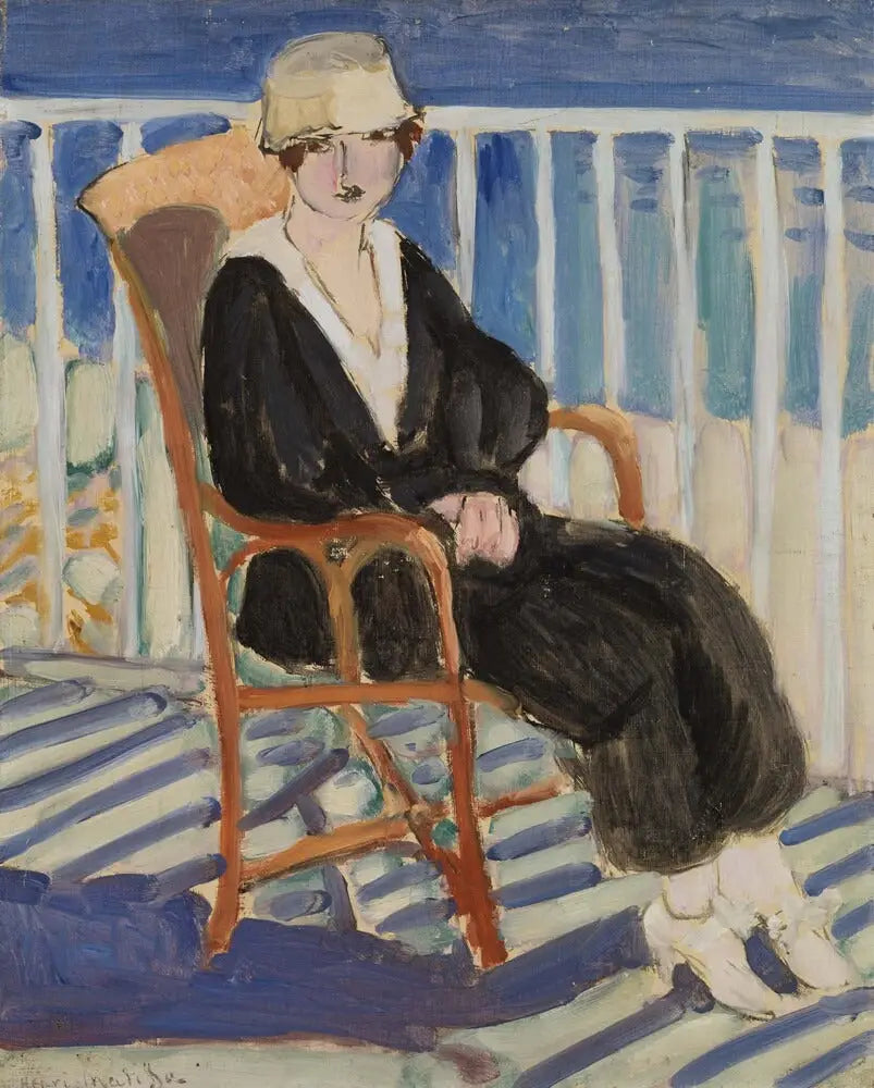 Menina na varanda sobre o mar - Henri Matisse