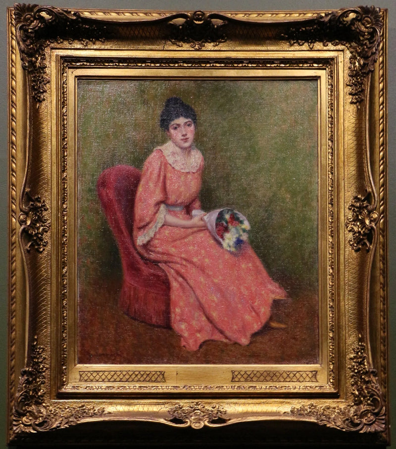 Jovem garota com buquê de flores - Federico Zandomeneghi