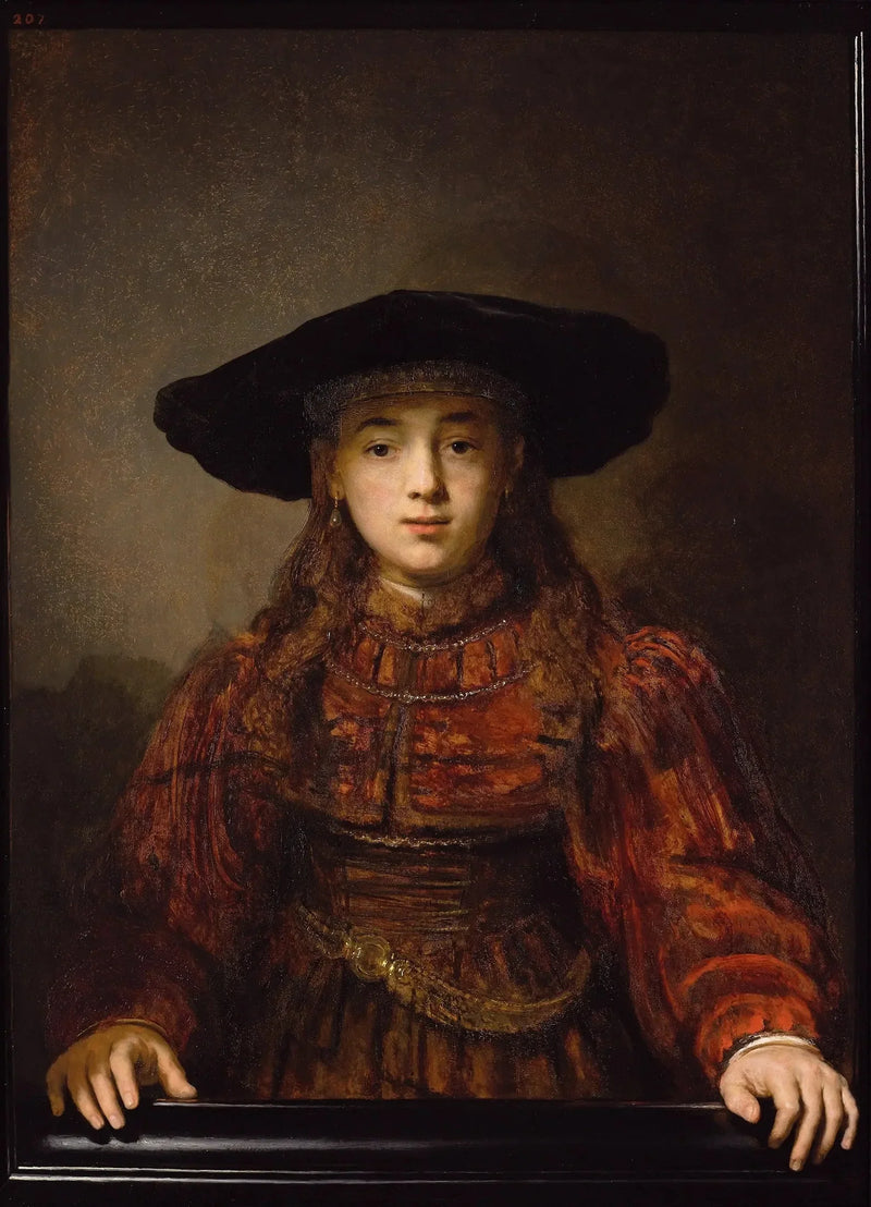 Jovem Moça com Moldura - Rembrandt