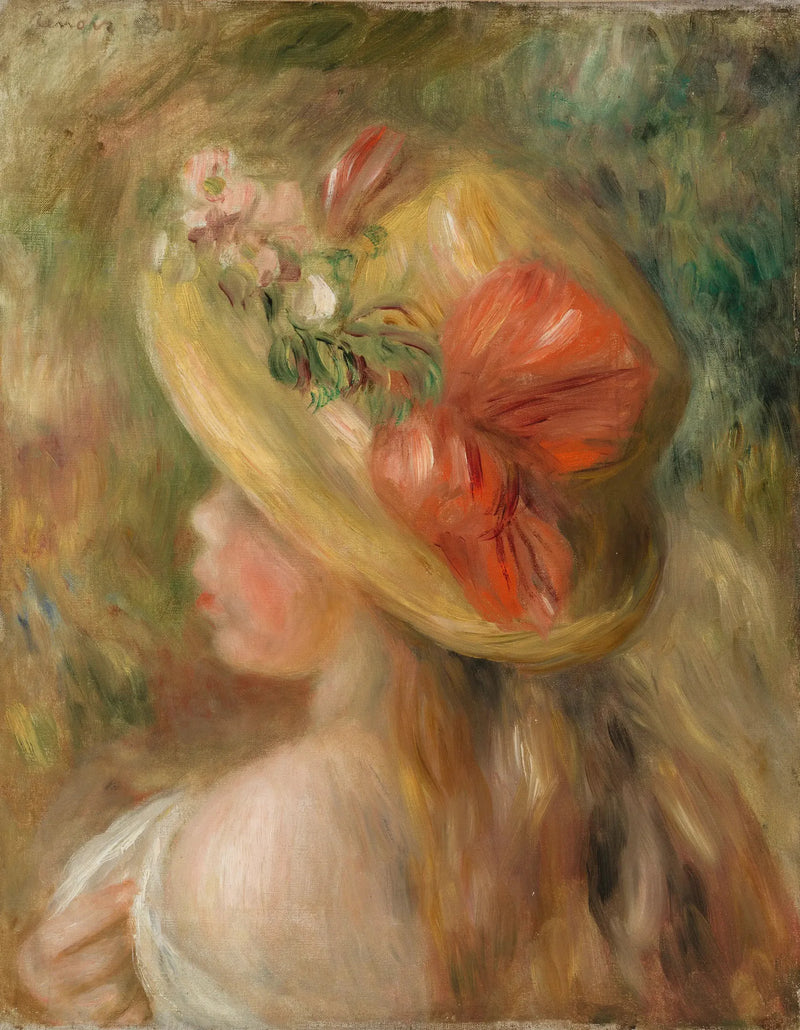 Menina com chapéu (Menina com chapéu) - Pierre-Auguste Renoir