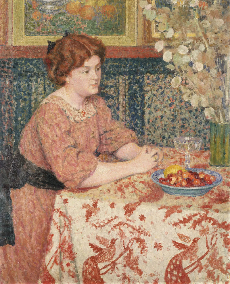 Jovem garota com cerejas - Georges Lemmen