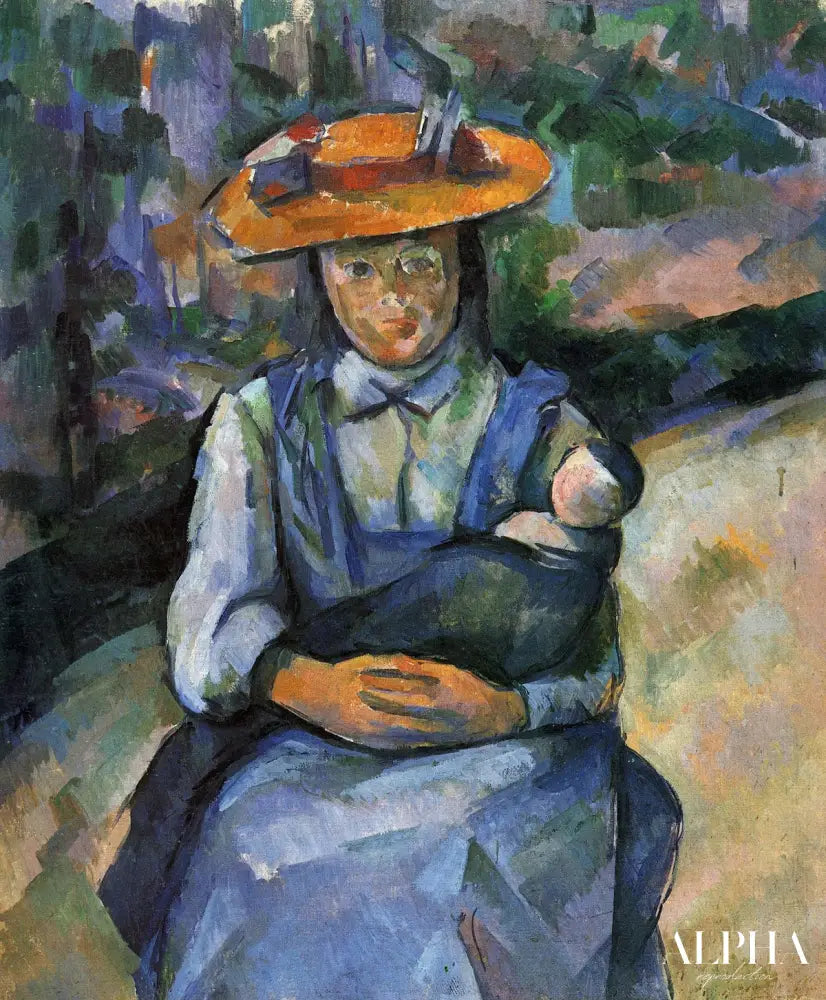 Jeune fille avec la poupée - Paul Cézanne - Reproductions de tableaux et peintures haut de gamme