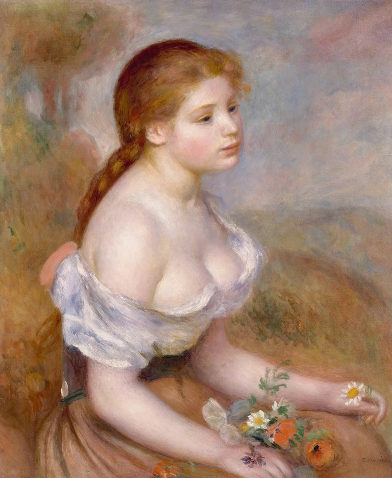 Menina com margaridas - Pierre-Auguste Renoir