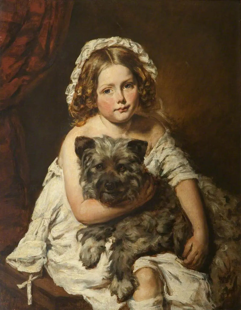 Jovem garota com um cachorro - Edwin Henry Landseer