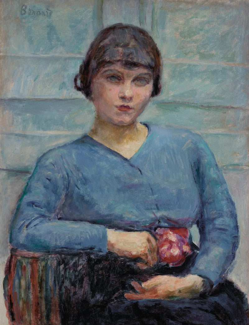 Menina em azul, com a rosa - Pierre Bonnard