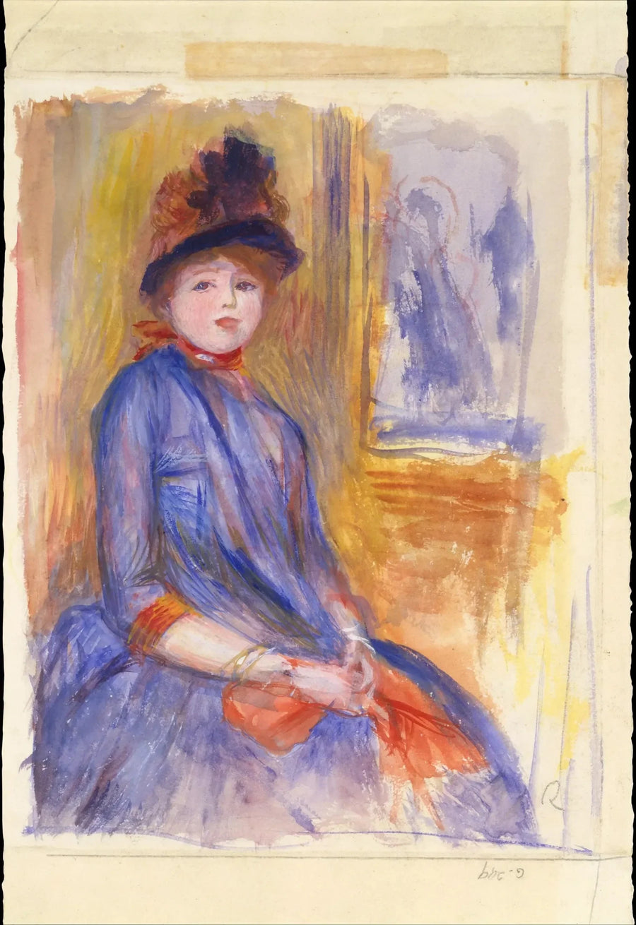 Menina em vestido azul - Pierre-Auguste Renoir