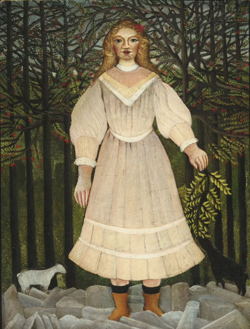 Jovem garota de rosa - Henri Rousseau