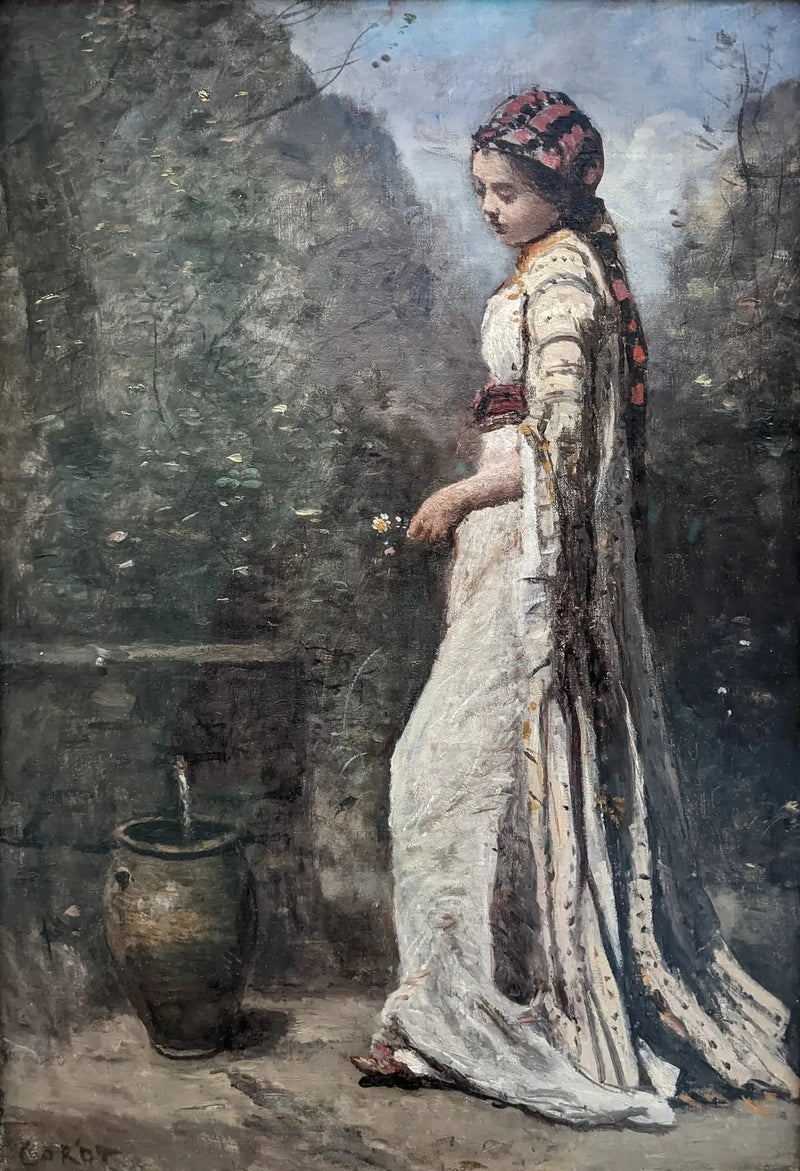 Jovem garota grega na fonte - Jean-Baptiste Camille Corot