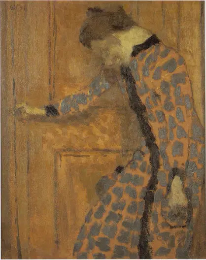 Jovem garota, a mão na maçaneta da porta - Édouard Vuillard