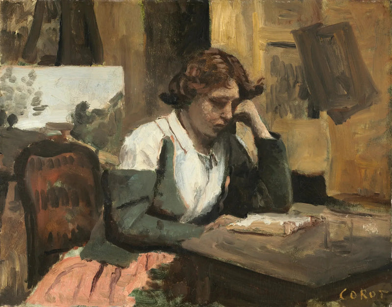 Jovem garota lendo - Jean-Baptiste Camille Corot