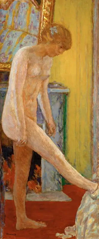 Jovem mulher nua diante da lareira - Pierre Bonnard