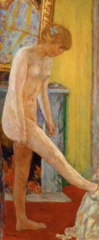 Jovem mulher nua diante da lareira - Pierre Bonnard