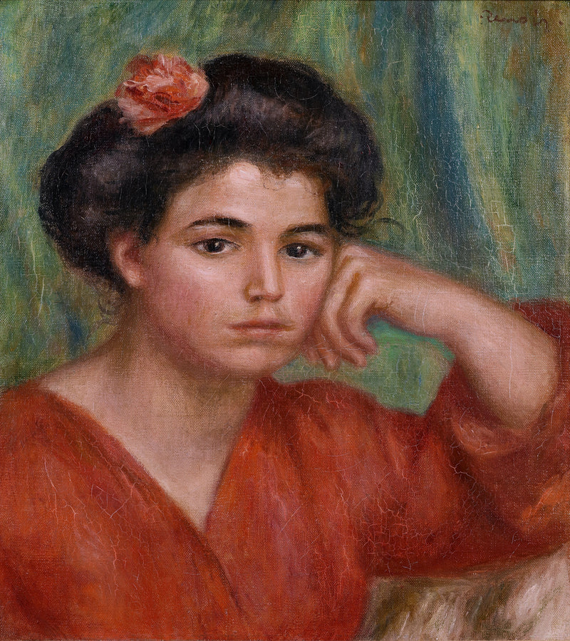 Menina com rosa - Pierre-Auguste Renoir