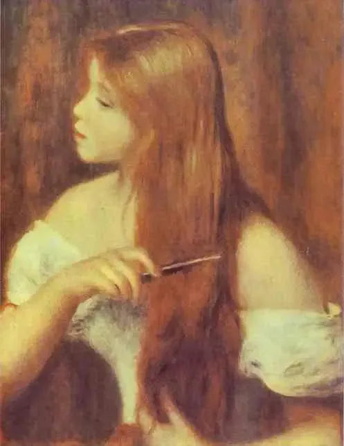 Menina se penteando - Pierre-Auguste Renoir