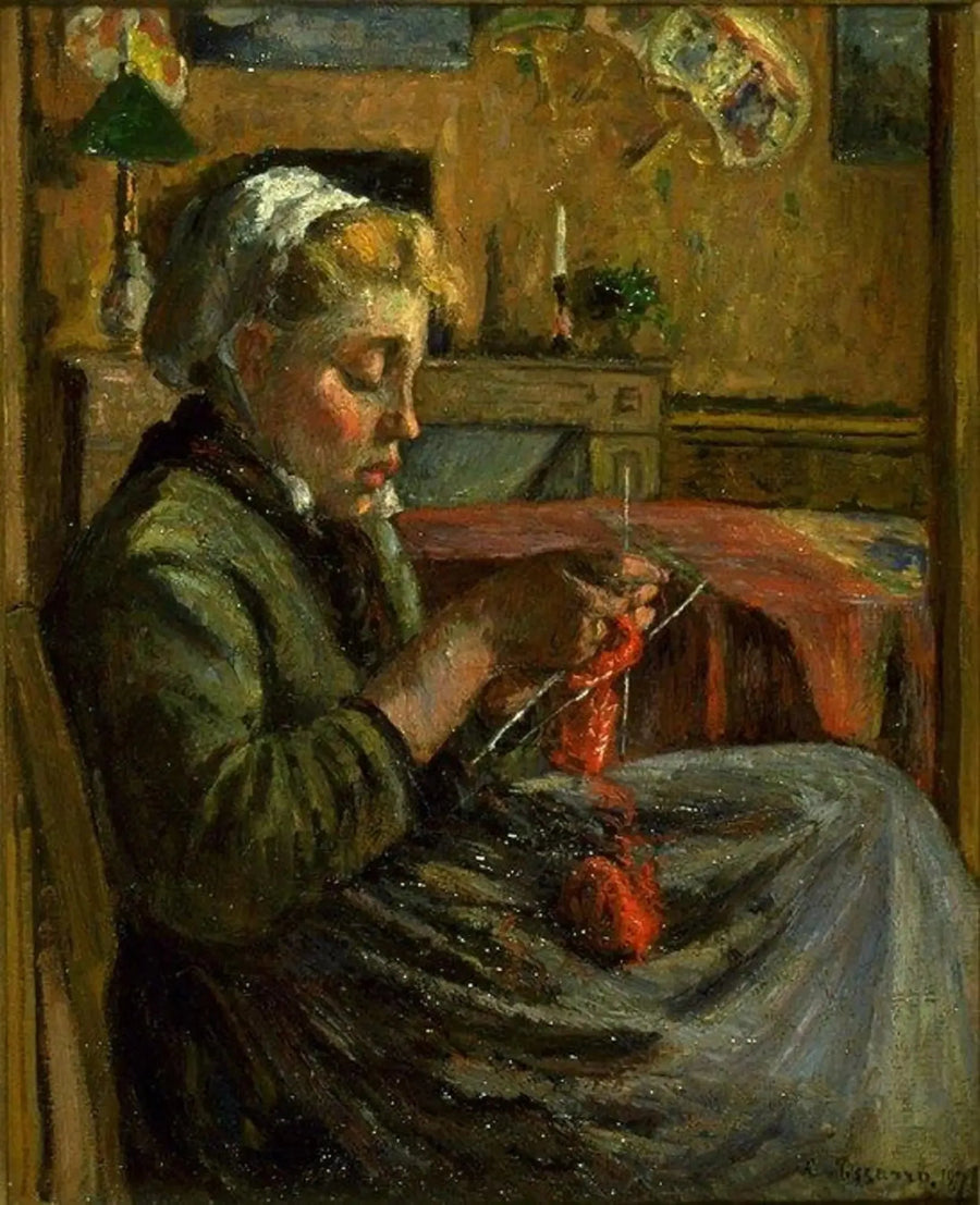 Menina tricotando - Camille Pissarro