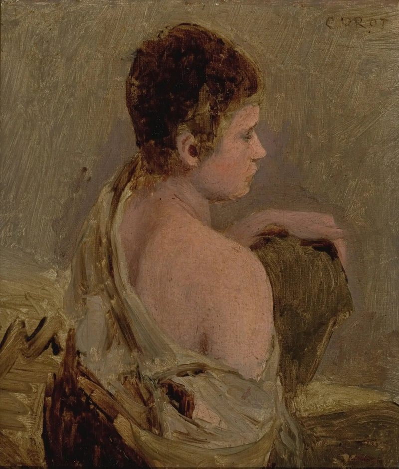 Jovem homem com ombro nu - Jean-Baptiste Camille Corot