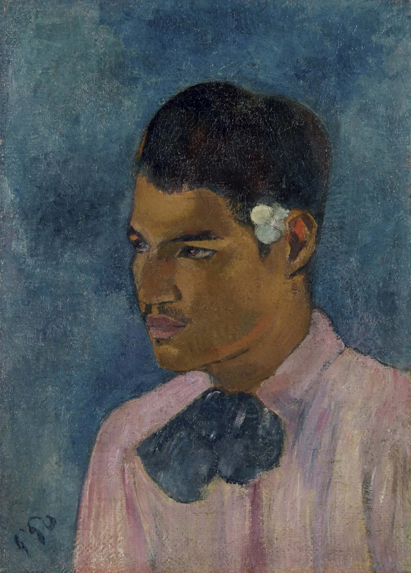 Jovem homem com a flor - Paul Gauguin