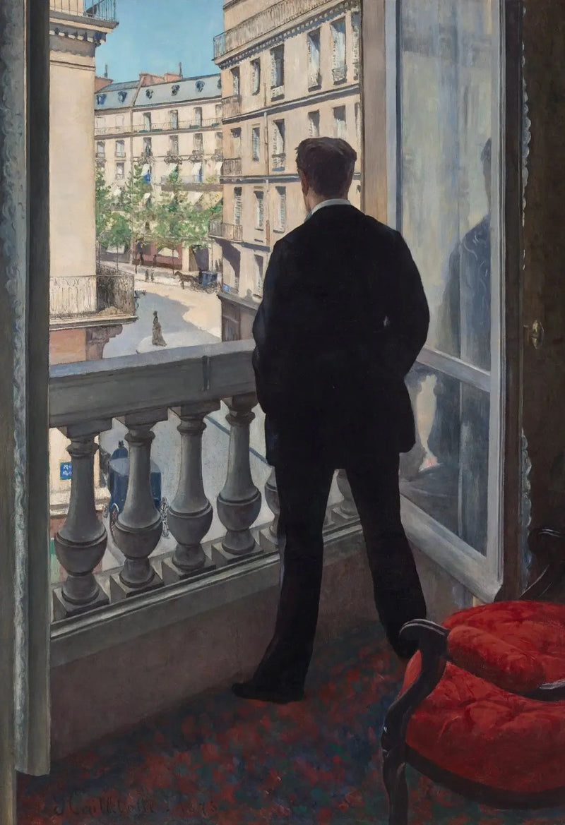 Jovem homem na sua janela - Gustave Caillebotte