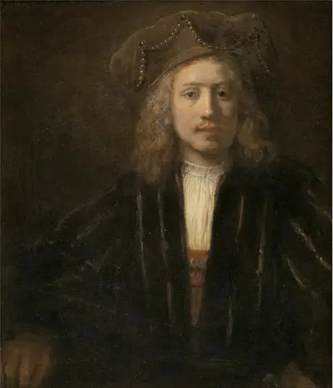 Jovem homem com boné adornado com pérolas - Rembrandt