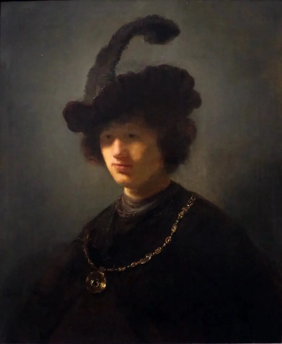 Jovem homem com chapéu de penas - Rembrandt
