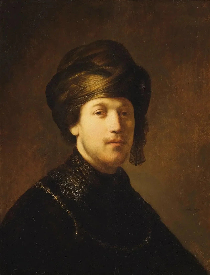 Um jovem usando um turbante - Rembrandt