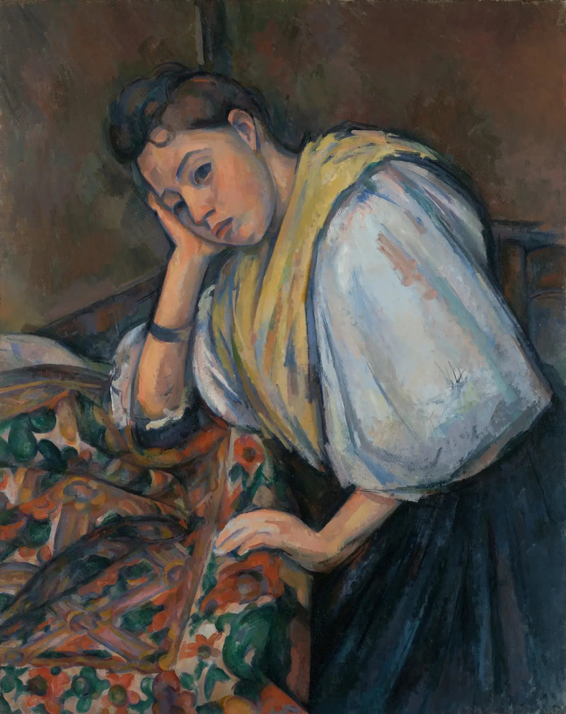 Jovem italiana encostada - Paul Cézanne