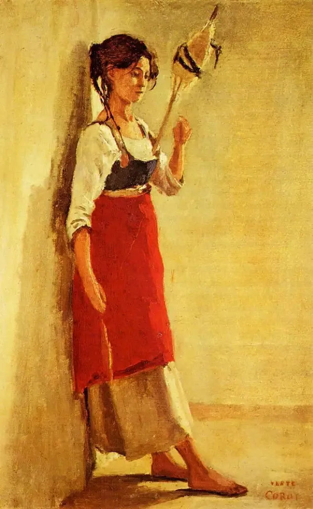 Jovem Italiana de Papigno inquilina de sua roca - Jean-Baptiste Camille Corot