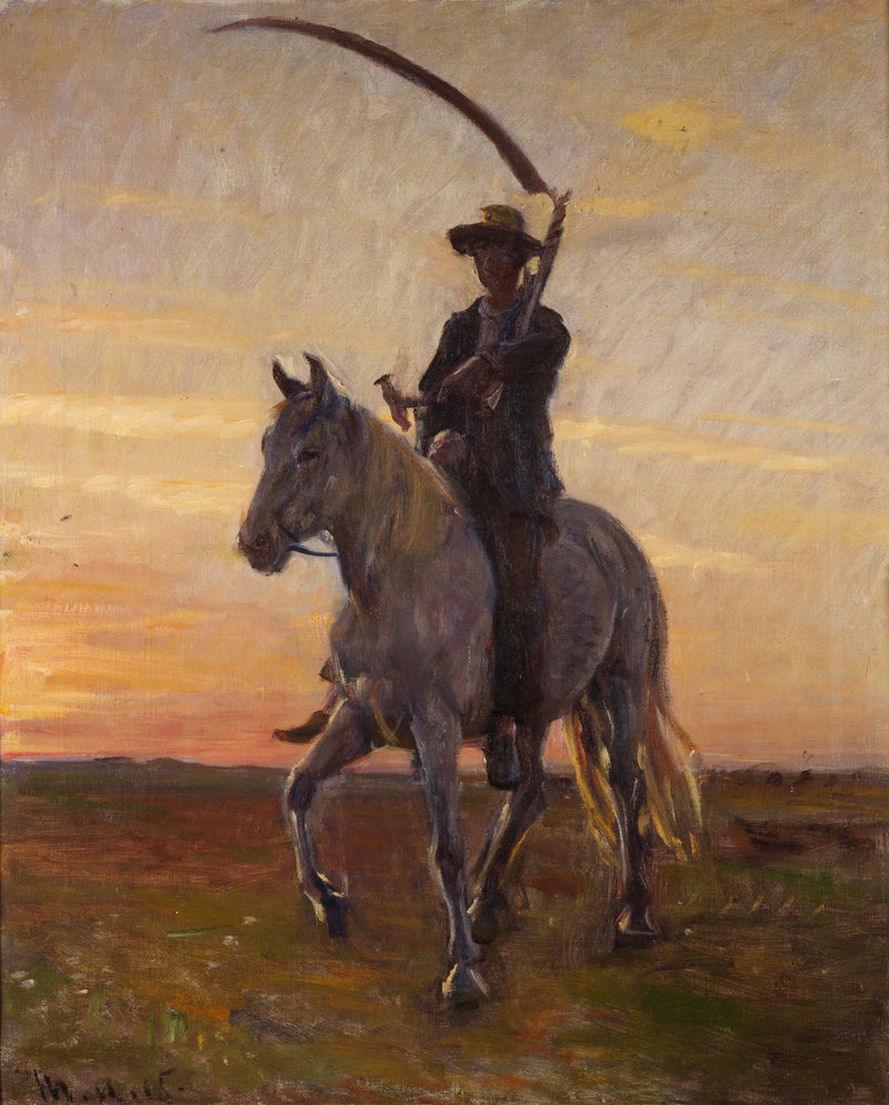 Jeune moissonneur rentrant chez lui à pied. - Michael Peter Ancher