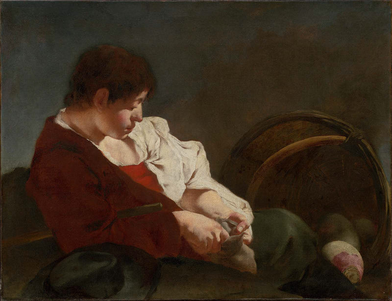 Jovem camponês no mercado - Giovanni Battista Piazzetta