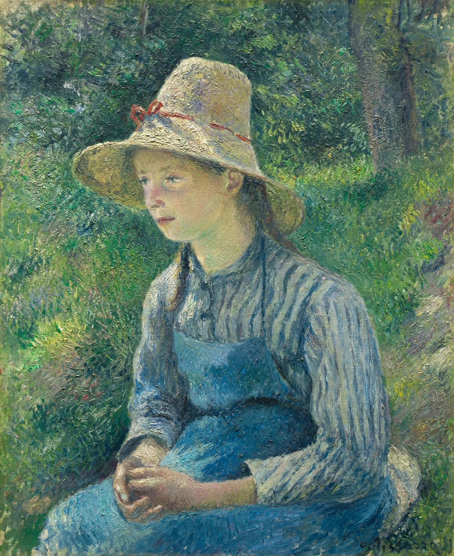 Jovem camponesa com chapéu de palha - Camille Pissarro