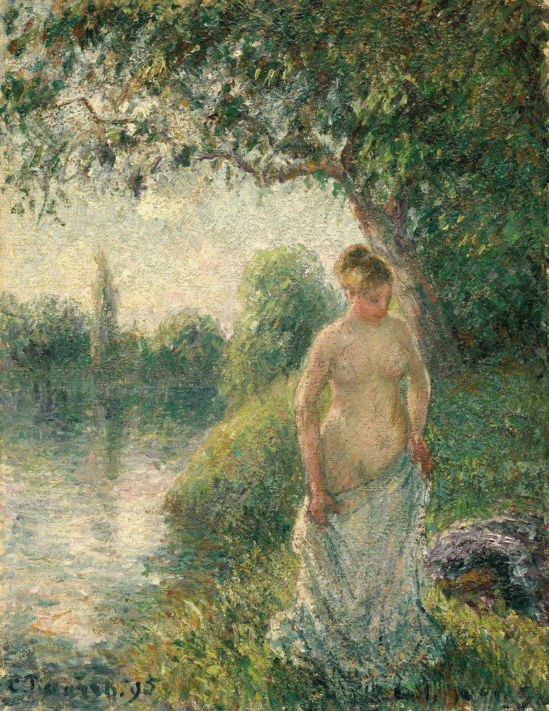 Jovem camponesa nua em pé - Camille Pissarro