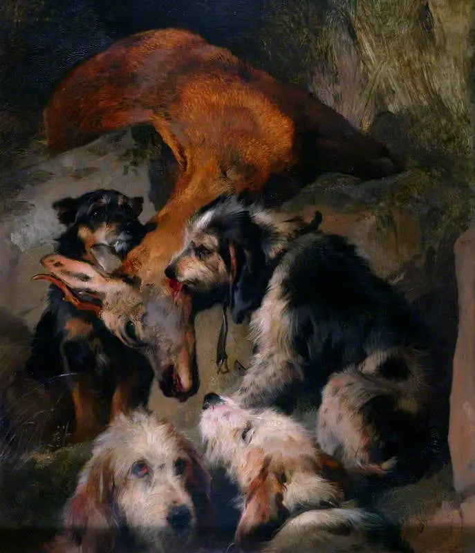 Jovens veados e cães de caça - Edwin Henry Landseer