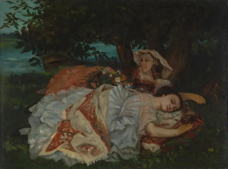 Jovens mulheres às margens do Sena - Gustave Courbet